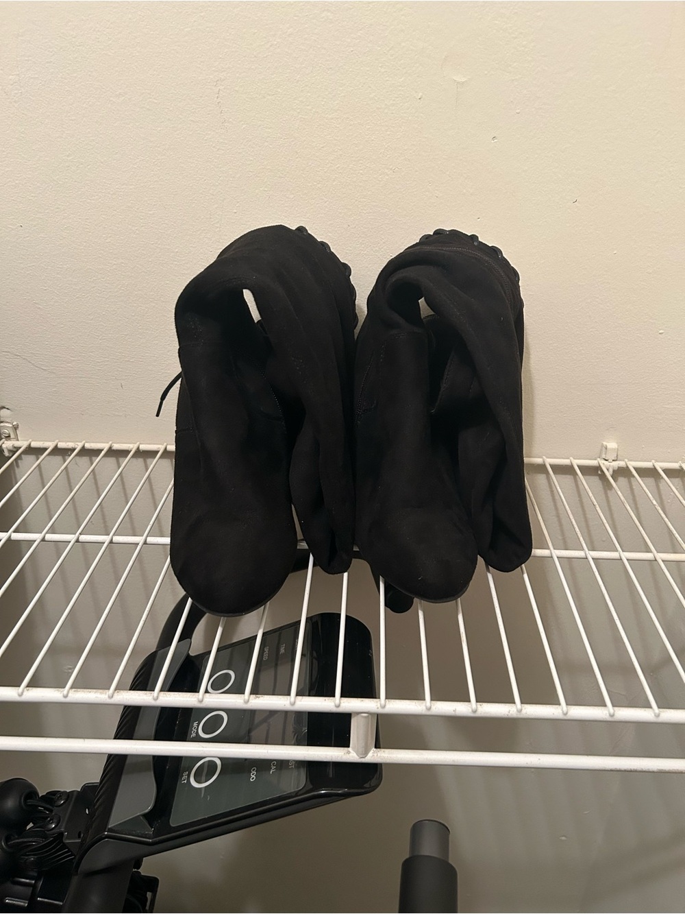 Black Suede-Look Boots